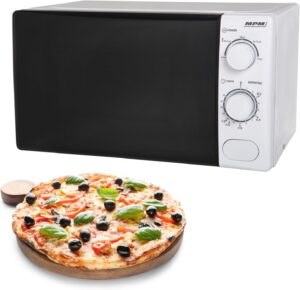 MPM 20-KMM-12/W Microonde 20L con manopola e funzione di scongelamento, 700W, 5 livelli di riscaldamento
