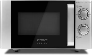 Caso M20 Ecostyle Pro Forno a Microonde 20L, 800W, con piatto girevole, argento e nero