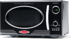 Nostalgia Microonde Retro 25 L nero con 800 Watt e 12 programmi preimpostati  