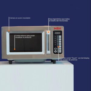 Forno a microonde professionale MBH 25 litri con comandi digitali, design inox, ideale per ristoranti.