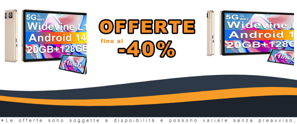 Tablet 11 Pollici Android 14 con Widevine L1, batteria 8000 mAh e memoria espandibile