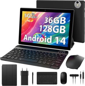 RUSHAR Newest Tablet 10 Pollici Android 14 in offerta con tastiera  