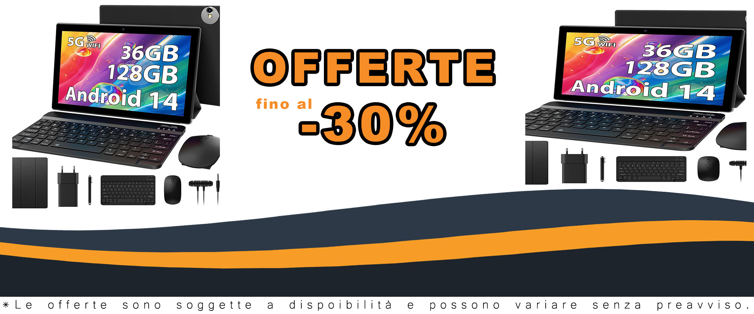 RUSHAR Newest Tablet 10 Pollici Android 14 in offerta con tastiera  