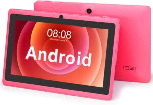 Tablet TopLuck 7 pollici Android rosa con doppia fotocamera, WiFi e Bluetooth  