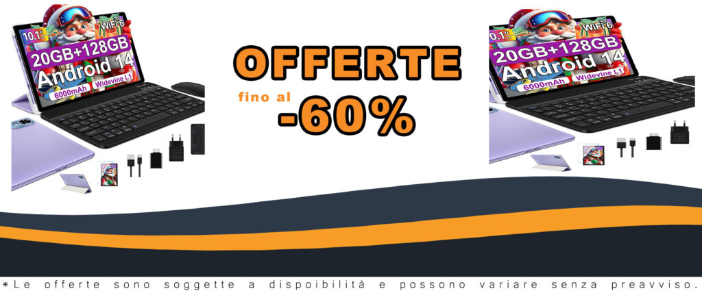 fezawio tablet 10 pollici Android 14 con tastiera e mouse inclusi