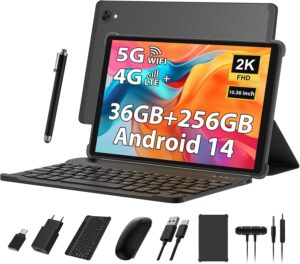 PIXPEAK 2K Tablet 10,4 Pollici con Android 14, RAM 36GB e batteria 8000mAh  