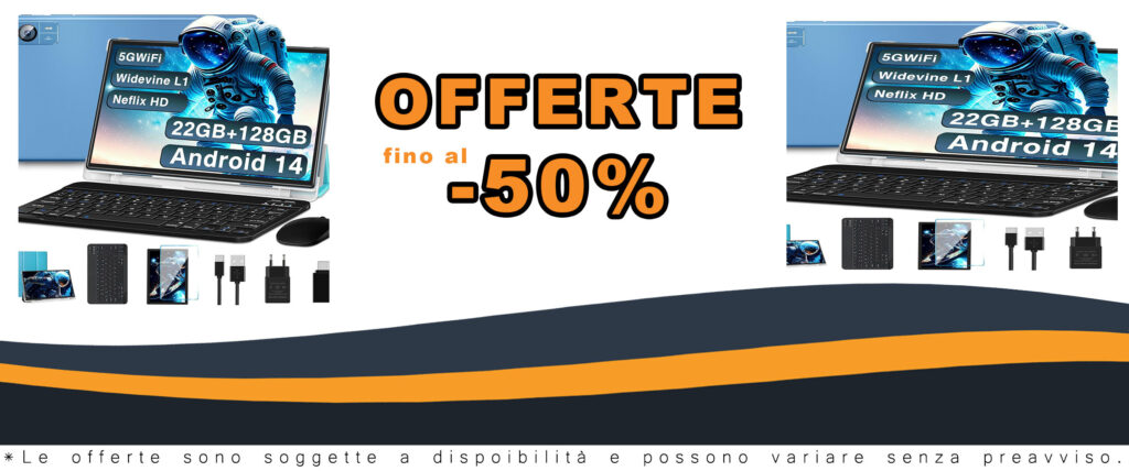 SUAAT Newest Tablet Android 14 con 22GB RAM e 128GB ROM, ideale per lavoro e svago