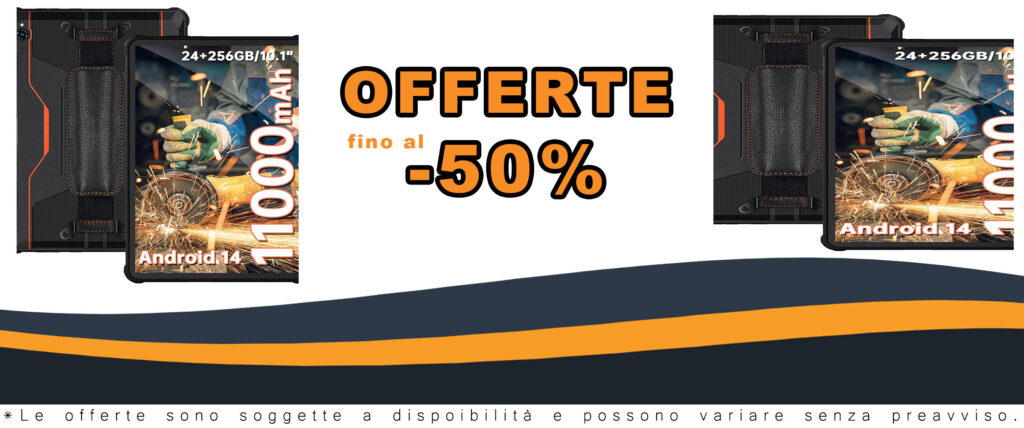 OUKITEL RT9 Rugged Tablet - Tablet robusto con schermo HD da 10,1", Android 14 e batteria da 11000mAh