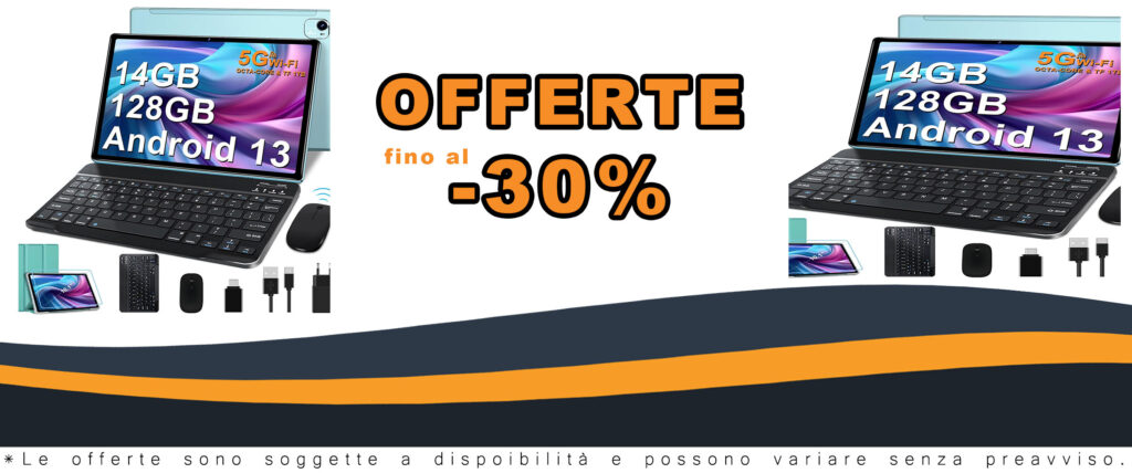 FACETEL Tablet Android 13 con Tastiera e Mouse, Display FHD da 10 pollici