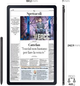 Samsung Galaxy Tab S6 Lite con S Pen in primo piano  