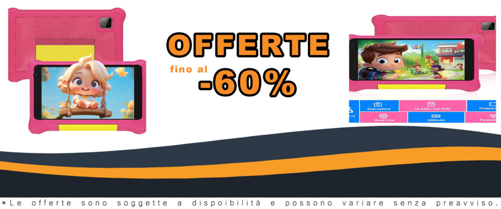 Yicty Tablet Bambini 7 Pollici Android 13 con custodia antiurto