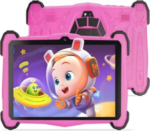 Semeakoko Tablet Bambini 7 Pollici Android 14 rosa con custodia antiurto  