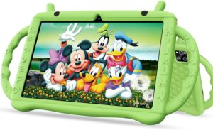 Semeakoko Tablet Bambini 10 Pollici, ideale per l'apprendimento e il divertimento sicuro con controllo genitori e app educative.