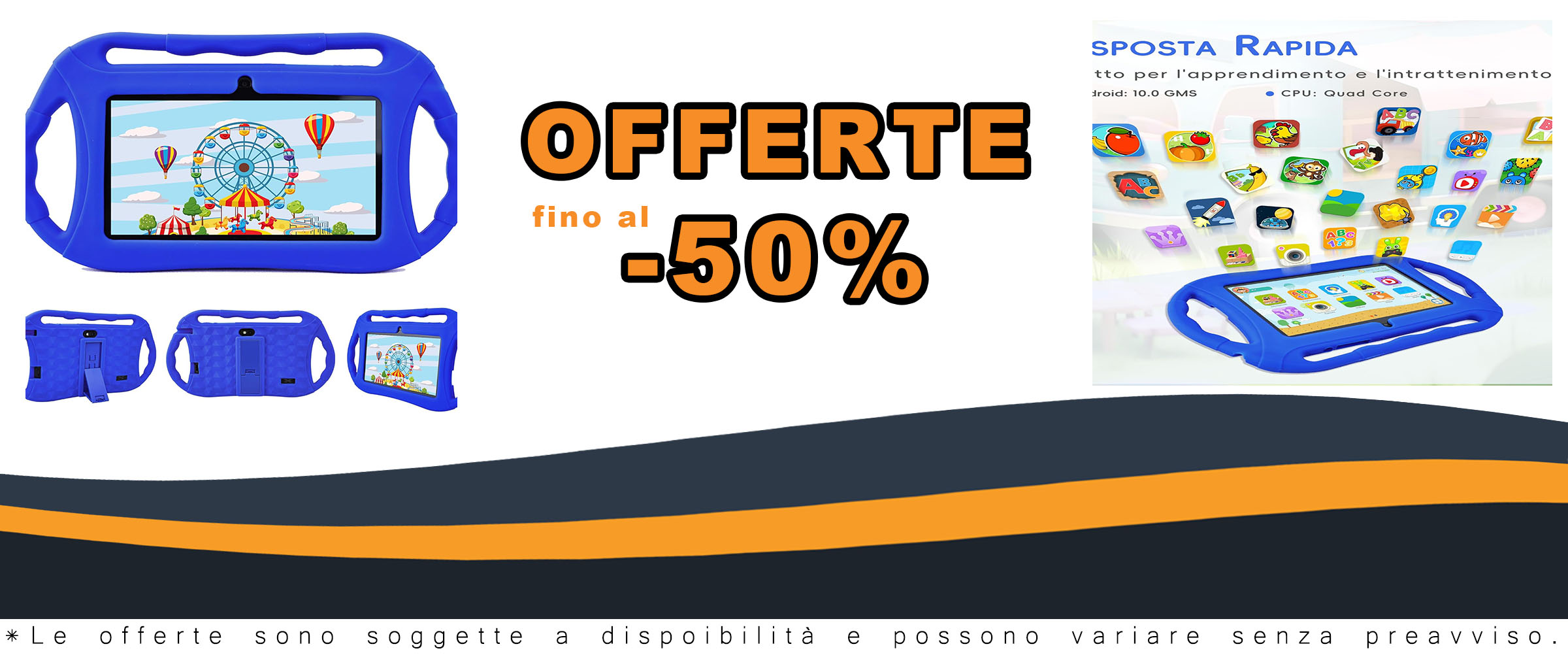 Veidoo Tablet per bambini da 7 pollici, dispositivo educativo con controllo parentale e schermo HD