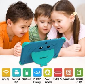 Ascrecem Tablet per Bambini 10 Pollici con WiFi, Schermata IPS e Controllo Parentale per un uso sicuro e educativo