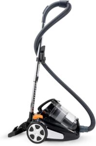 NEDIS Aspirapolvere senza sacchetto VCBS250GY in azione con filtro HEPA e spazzola combinata
