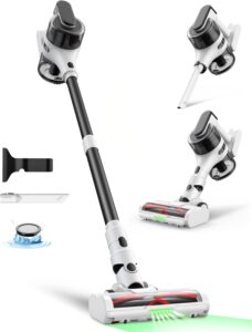 Aspirapolvere ricaricabile senza fili, leggero, potente con durata lunga e faro LED per evitare grovigli