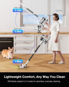 Aspirapolvere ricaricabile senza fili, leggero, potente con durata lunga e faro LED per evitare grovigli