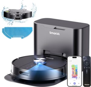 SmartAI S8 Aspirapolvere Robot con navigazione LDS, 5000Pa di potenza e funzione di sciacquo, ideale per tappeti e peli di animali.