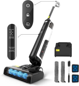 Redkey W12SE aspirapolvere lavapavimenti senza filo, lavasciuga che lava e aspira pavimenti con funzionalità autopulente e disinfezione elettrolitica.