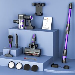 Aspirapolvere senza fili 4 in 1 con batteria rimovibile e schermo touch LED  