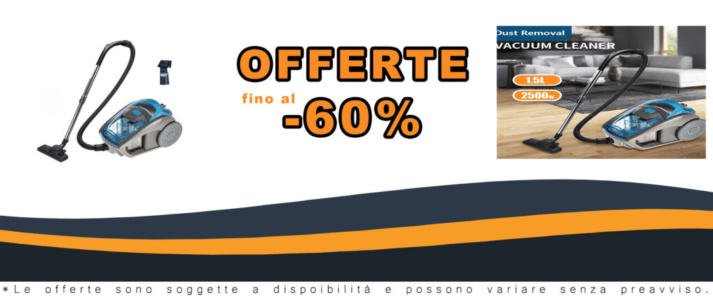 Aspirapolvere ciclonico 2500W senza sacco, potente e versatile, ideale per pavimenti in legno e moquette, con filtro HEPA e tubo estensibile.
