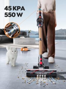 Aspirapolvere SMOTURE 550W, potente e silenzioso, con ricarica a parete e autonomia di 60 minuti