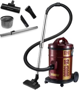 Aspirapolvere industriale 21L, potente 3600W, ideale per pulizia di moquette, pavimenti e auto, con cavo da 5m