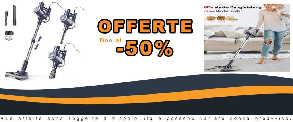 Aspirapolvere 6 in 1 con cavo da 6 m, motore da 600 W, senza sacchetto, ideale per pavimenti duri