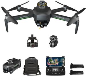 TIANHEY Drone Pieghevole con Video Live FPV da 5 GHz: Gimbal a 3 Assi e Fotocamera 4K  