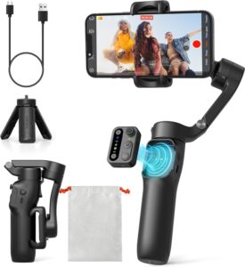 Hohem iSteady X3 SE Gimbal Smartphone, perfetto per stabilizzare video durante vlogging e selfie con design pieghevole e batteria da 11 ore.