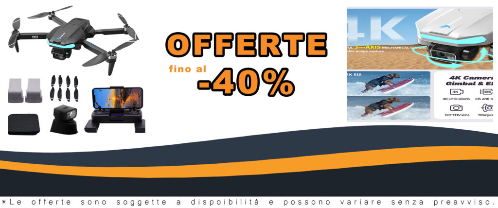 Drone GPS con motore brushless, Gimbal 3 assi e camera 4K EIS per riprese stabili e fluide
