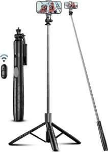 180cm Bastone Selfie Treppiede per Telefono esteso, con telecomando wireless e compatibile con smartphone iPhone e Samsung.