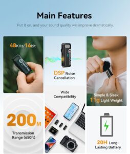 Hollyland Lark M1 Microfono Wireless Lavalier in uso per registrazioni video e live streaming