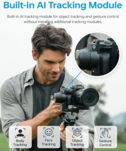 FeiyuTech Scorp 2 stabilizzatore per fotocamera, gimbal a 3 assi con AI Tracker, joystick e touch screen