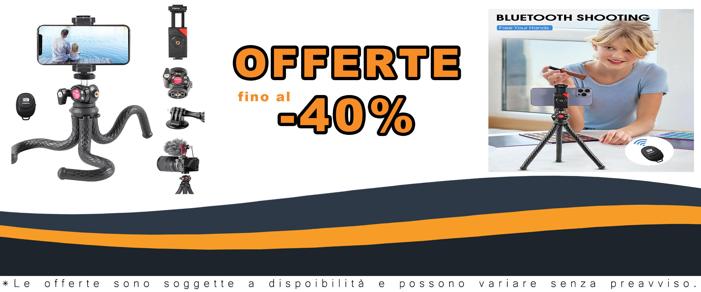 ULANZI FT-01 Treppiede per Telefono, mini treppiede flessibile ideale per smartphone e fotocamere, con telecomando Bluetooth e attacco a slitta fredda.