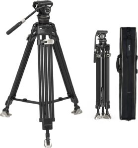 Treppiede SmallRig FreeBlazer in Fibra di Carbonio, ideale per DJI RS 2/RS3/RS 3 Pro e Manfrotto, con supporto fino a 10 kg e altezza di 197 cm.