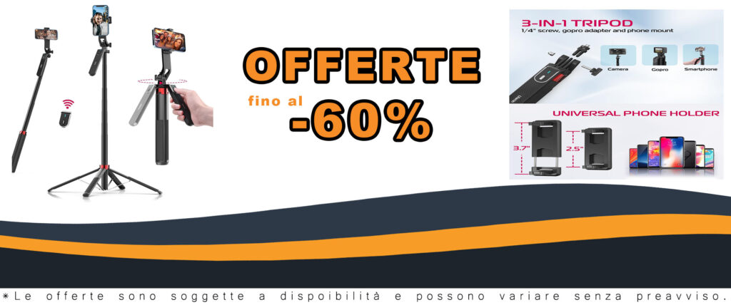 Treppiede Ulanzi Selfie Stick Quad Tripod 180CM con telecomando Bluetooth, perfetto per smartphone