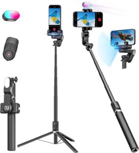 Stabilizzatore cardanico M2pro per smartphone, con treppiede portatile 4 in 1 e asta di prolunga da 108 cm