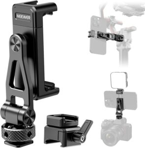 Neewer Attacco per Treppiede da Telefono, morsetto NATO, compatibile con gimbal DJI RS4, RS3 Pro, RS2, RSC2, con supporto regolabile e cold shoe
