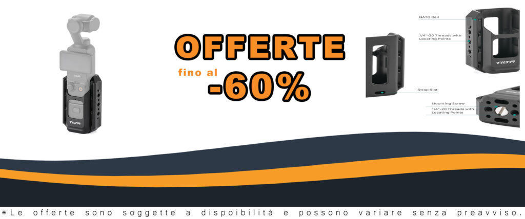 Tilta Adattatore di Espansione per Pocket 3 in alluminio nero con filettature e guide NATO