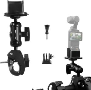Supporto iEago RC per DJI Osmo Pocket 3 montato su manubrio bici