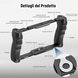 Neewer Gabbia per Videocamera Rig con base Arca, doppia maniglia e attacco ARRI