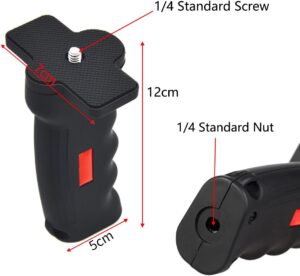 Impugnatura ergonomica per fotocamera con supporto stabilizzatore per DSLR, colore nero, dimensioni 12x5 cm
