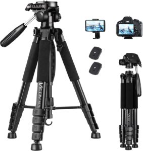 Treppiede Fotocamera e Smartphone Victiv, design leggero e testa girevole a 3 vie, ideale per YouTube e live stream
