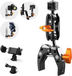 K&F Concept Braccio Magico con Super Clamp, rotazione a 360°, supporto per fotocamere e smartphone  
