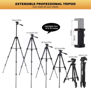 GRIFEMA Flessibile Portatile 360 Gradi, treppiede leggero e regolabile, nero, ideale per foto e video.