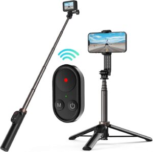 TELESIN 3-in-1 Bastone Selfie con telecomando Bluetooth per GoPro e smartphone