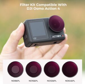 Filtri K&F Concept compatibili con DJI OSMO Action 5 PRO e Action 4, con trattamento nano-rivestito per una qualità superiore delle immagini