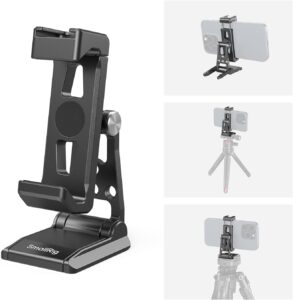 SmallRig Supporto per Treppiede per Telefono in Metallo con Adattatore a Sgancio Rapido, compatibile con DJI RS 3 mini Stabilizzatore e iPhone, ideale per riprese professionali.
